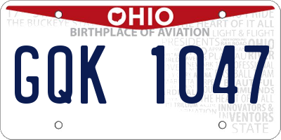 OH license plate GQK1047