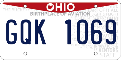 OH license plate GQK1069