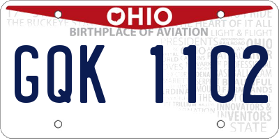 OH license plate GQK1102