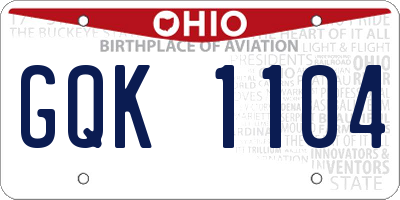 OH license plate GQK1104