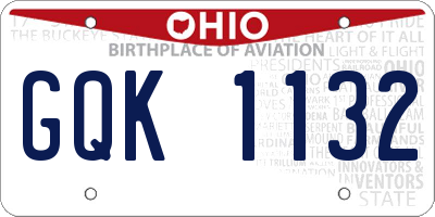 OH license plate GQK1132
