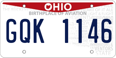 OH license plate GQK1146