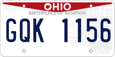 OH license plate GQK1156