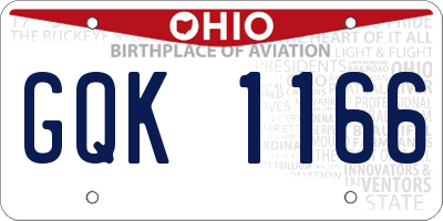 OH license plate GQK1166
