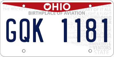 OH license plate GQK1181