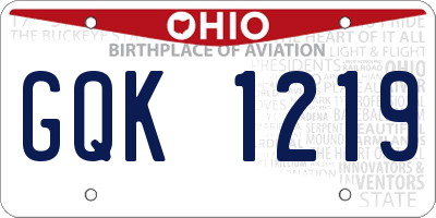 OH license plate GQK1219