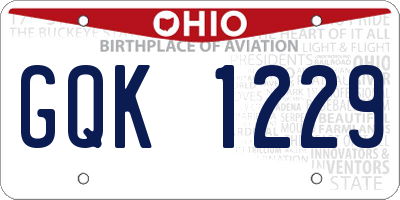 OH license plate GQK1229