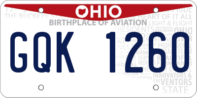 OH license plate GQK1260