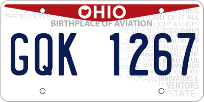 OH license plate GQK1267