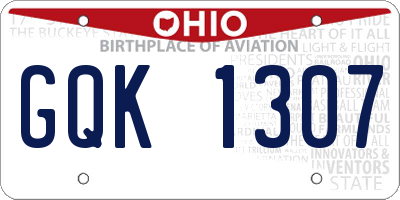 OH license plate GQK1307