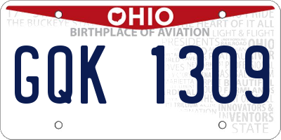 OH license plate GQK1309