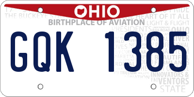 OH license plate GQK1385