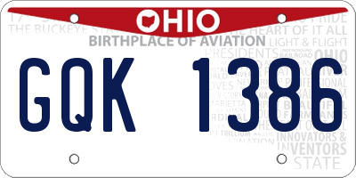 OH license plate GQK1386