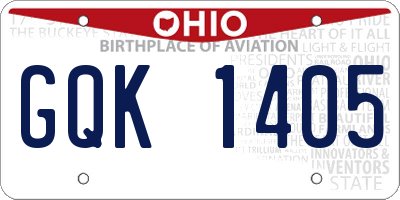OH license plate GQK1405