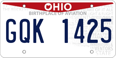 OH license plate GQK1425