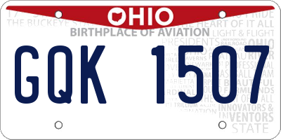 OH license plate GQK1507