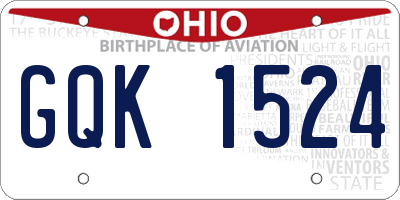 OH license plate GQK1524