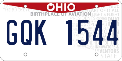 OH license plate GQK1544