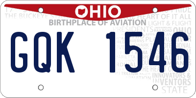 OH license plate GQK1546