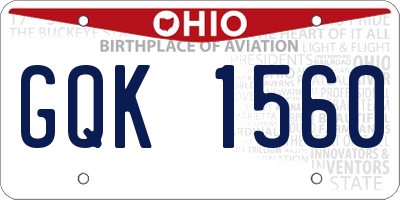 OH license plate GQK1560