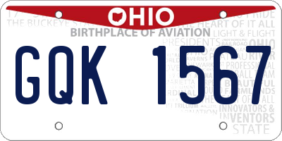 OH license plate GQK1567