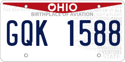 OH license plate GQK1588