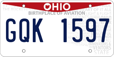 OH license plate GQK1597