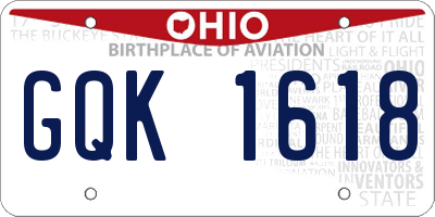 OH license plate GQK1618
