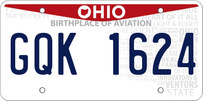 OH license plate GQK1624