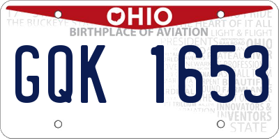 OH license plate GQK1653