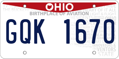 OH license plate GQK1670