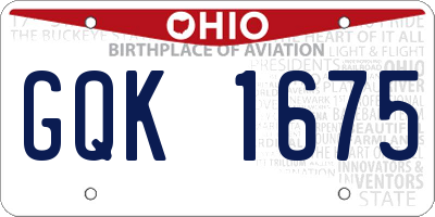OH license plate GQK1675