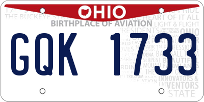 OH license plate GQK1733