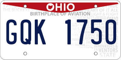 OH license plate GQK1750