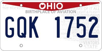 OH license plate GQK1752