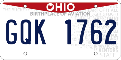 OH license plate GQK1762