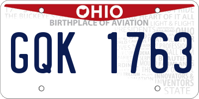 OH license plate GQK1763