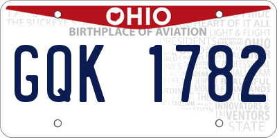 OH license plate GQK1782