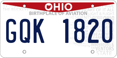 OH license plate GQK1820