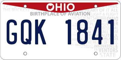 OH license plate GQK1841