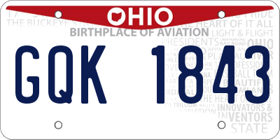 OH license plate GQK1843