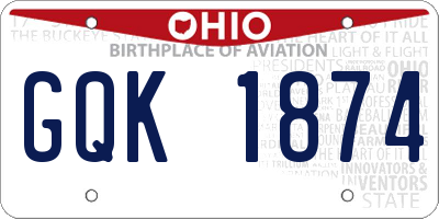 OH license plate GQK1874