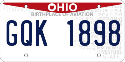 OH license plate GQK1898