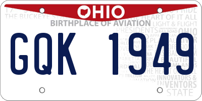 OH license plate GQK1949