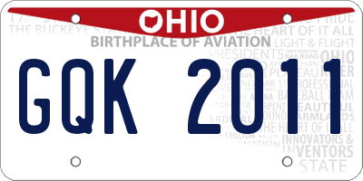 OH license plate GQK2011