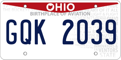 OH license plate GQK2039
