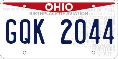 OH license plate GQK2044