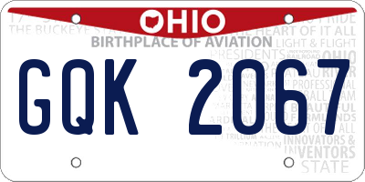 OH license plate GQK2067
