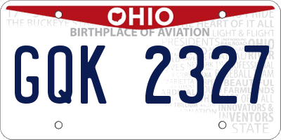 OH license plate GQK2327