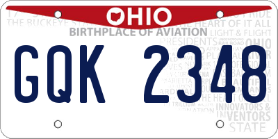 OH license plate GQK2348
